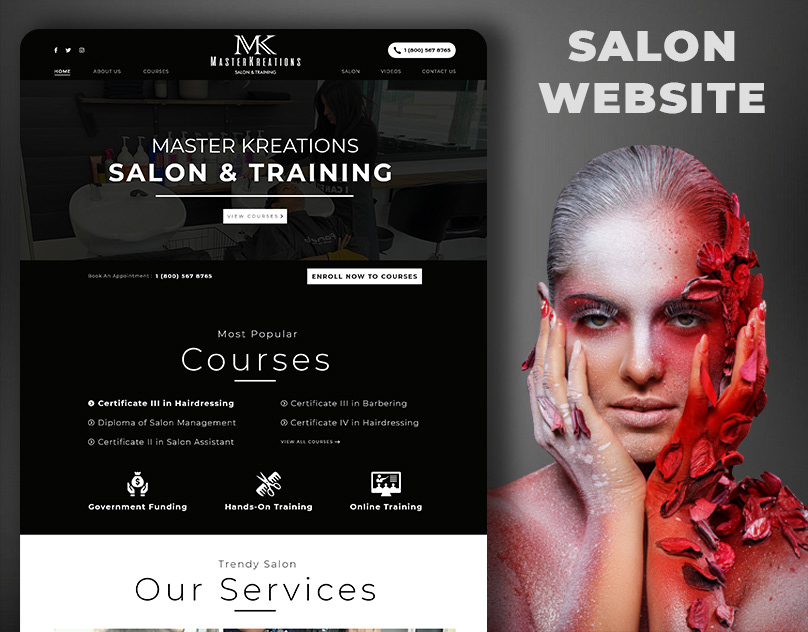 Master Kreations – Hair & Beauty Studio UI Design